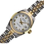 Rolex - Lady's bi-metal stainless steel and gold Datejust Oyster Perpetual automatic calendar