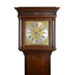 Staffordshire Interest - George III oak and mahogany-cased eight day brass dial longcase clock,