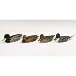 Four Val Bennett limited edition painted bronze duck figurines comprising: Pintail Drake No.12/