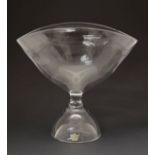 Kosta-Boda clear studio glass vase designed by Vicke Lindstrand, circa 1962 having a shaped oval