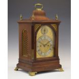 Late Victorian/Edwardian mahogany-cased twin fusee bracket or table clock, Brockbank & Atkins,