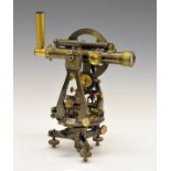 Early 20th Century brass theodolite, Troughton & Simms, London, the 8-inch main barrel with