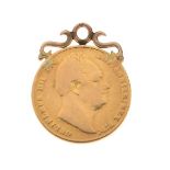 Gold Coins - William IV sovereign, 1832, with soldered pendant mount Condition: General wear to