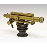 Late 19th/early 20th Century brass theodolite, Elliott Bros. 449 Strand, London having a 9.5-inch