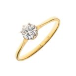 Diamond single stone ring, unmarked, the old brilliant cut calculated as weighing approximately 0.