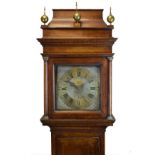 Bristol Interest - Mid 18th Century oak-cased 30 hour brass-dial longcase clock, Edward Bilbie