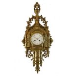 19th Century French cast brass cartel clock, Samuel Marti, Paris, the 10cm white enamelled convex