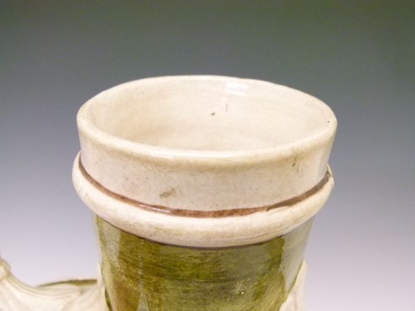 19th Century Minton Art Pottery Studio pilgrim flask vase having two moulded handles to the - Bild 7 aus 9