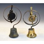 Two brass shop bells on metal sprung fittings Condition: