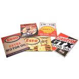 Five assorted reproduction advertising posters on metal sheet, each 50cm x 70cm, unframed Condition: