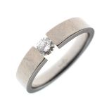 Contemporary solitaire diamond ring, the shank stamped Titanium, approx 0.25ct, size V Condition: