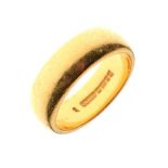 22ct gold wedding band, size Q, 12.6g gross approx Condition: