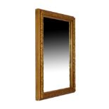 Gilt framed wall mirror having a plain rectangular plate within leaf and berry surround, 47cm x 65cm