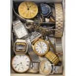 Quantity of assorted wrist and pocket watches, replacement straps etc Condition:
