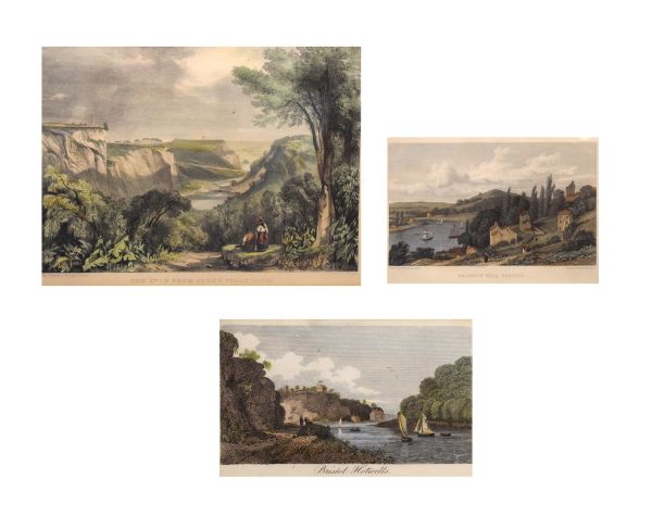 Bristol Interest - Eight assorted mainly 19th Century engraved prints, most hand coloured, to