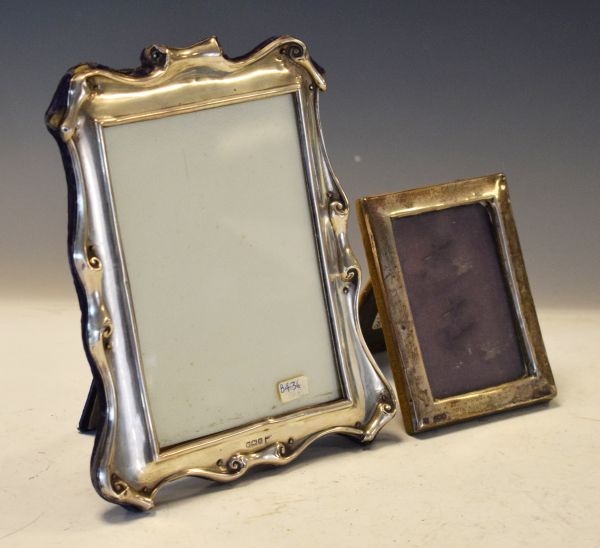 Edward VII silver picture frame decorated with embossed scroll work, Sheffield 1905, together with a