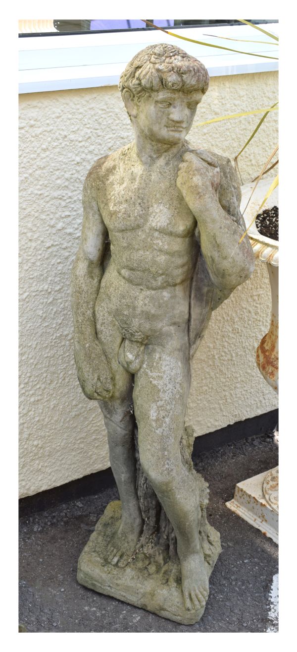 Garden Ornaments - Large figure after Michelangelo's 'David', 113cm high Condition: