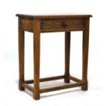 Somewhat similar rectangular topped side table fitted one drawer to the frieze and standing on