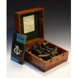 Kelvin & Hughes Ltd sextant with signed certificate to the inside of the lid dated 2.12.55, cased