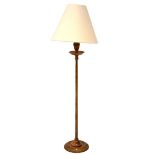 Mid 20th Century turned golden oak table lamp, 80cm high including shade Condition: