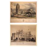 Two 19th Century hand-coloured engraved prints, 'Great Western Railway Station at the Bristol