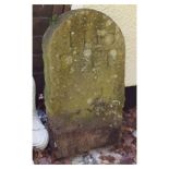 Garden Ornaments - Carved stone way marker or headstone indistinctly incised, possibly 1416 TTK,