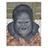 Garden Ornaments - Large painted wall mask of a gorilla, 39cm high Condition: