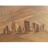 Harold Holden - Watercolour - Stonehenge, signed, 26cm x 38cm, framed and glazed Condition: