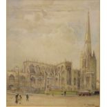 F.J. Parsons - (20th Century) - Watercolour - St. Mary Redcliffe, Bristol, signed and dated 1933