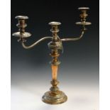 19th Century silver plated three branch candelabra Condition: