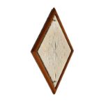 Victorian mahogany framed lozenge shaped wall mirror with reverse cut decoration, overall dimensions