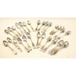Quantity of various silver tea and coffee spoons, 15toz approx Condition: