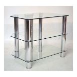 Toughened glass three-tier television stand Condition: