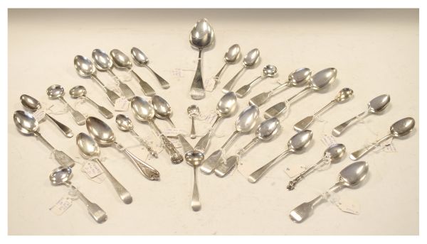 Quantity of various silver flatware, mainly 19th Century, 17.1toz approx Condition: