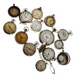 Silver and other pocket watches, alberts etc Condition: