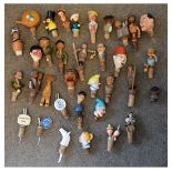 Collection of Continental Black Forest type and other novelty bottle stoppers/corks Condition: