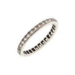 White sapphire full eternity ring, the unmarked white mount size O, 1.5g gross approx Condition: