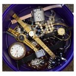 Quantity of various costume jewellery and watches etc Condition: