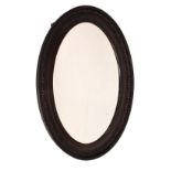 Early 20th Century oval wall mirror with bevelled plate, 90cm wide Condition:
