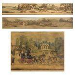 Pair of early 19th Century hunting prints of panoramic design by Dubourg after Pollard, together