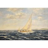 M.G. Friedrich - Oil on canvas - 'Sailing By', signed lower right, 59cm x 89.5cm, framed Condition: