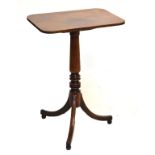 19th Century oblong snap-top tripod occasional table, 49.5cm x 37cm x 72cm high Condition: