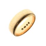 18ct gold wedding band, 7mm wide, London 1946, size T, 11.6g approx Condition: