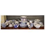 Large selection of 19th Century and later blue transfer-printed pottery to include; large '