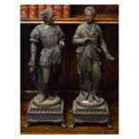 Pair of late 19th/early 20th Century spelter figures - Shakespeare and Lord Byron Condition: