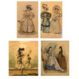 Four 19th Century hand-coloured fashion plates to include; 'Dress and Fashion', etc (4) Condition: