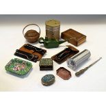 Quantity of interesting miscellanea including; engine turned table lighter, cloisonné dish etc