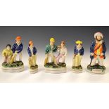 Five various Staffordshire style figures Condition: