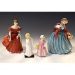 Four Royal Doulton figures - Winsome, Lady Charmian, Tinkle Bell and Darling Condition: