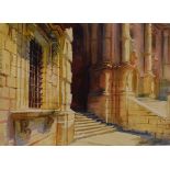 Alexander Creswell (modern) - Watercolour - Modica, Corner of the Archbishop's Palace, signed